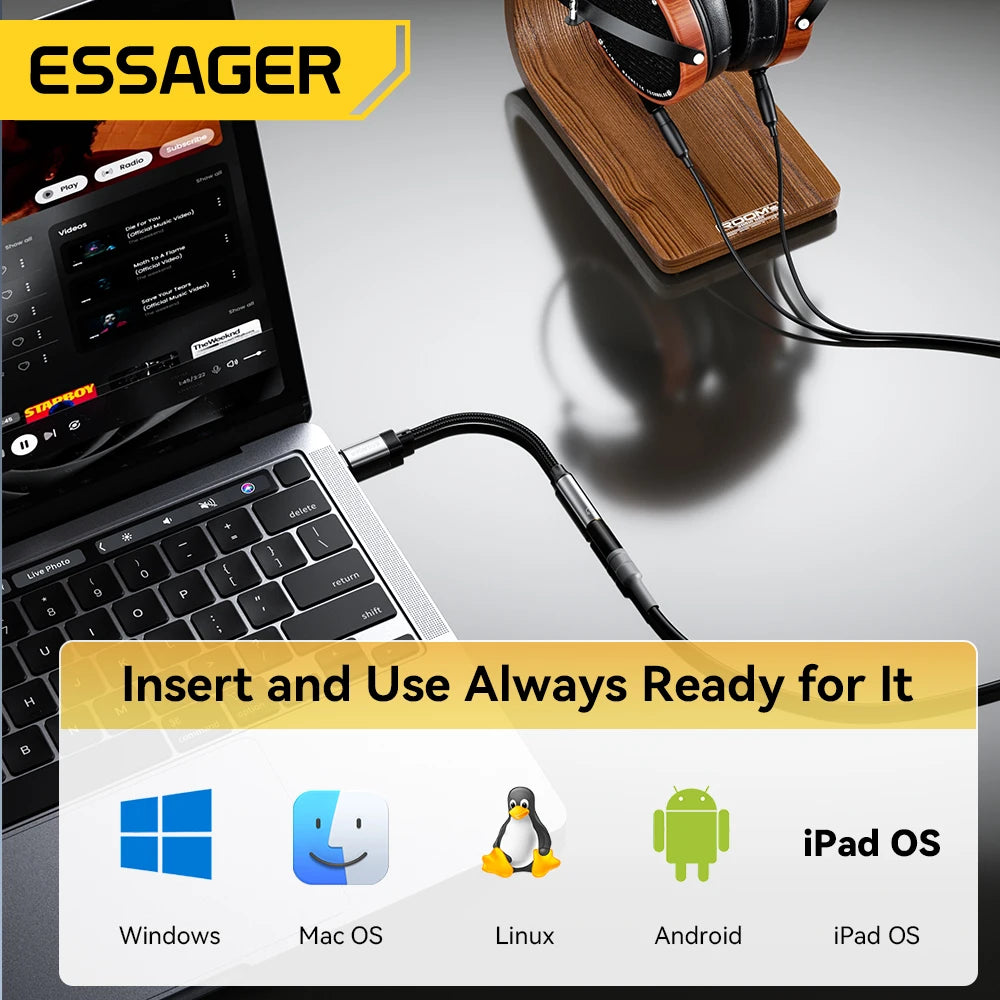 Essager USB-C to 3.5mm Audio Adapter