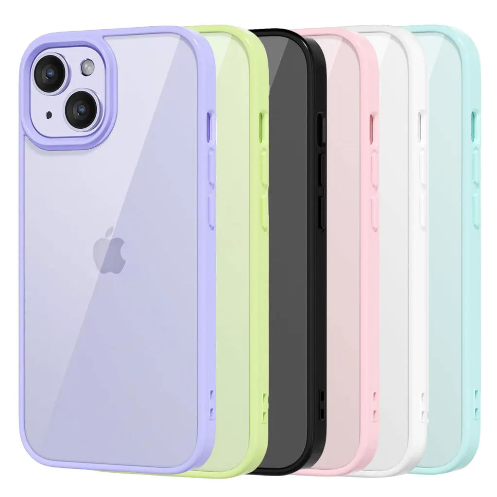 Colour Back Transparent Shockproof Phone Case