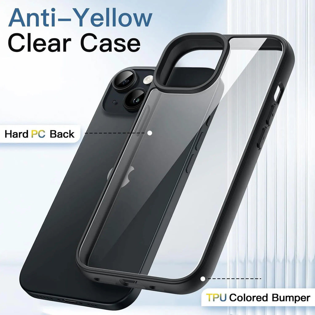 Colour Back Transparent Shockproof Phone Case