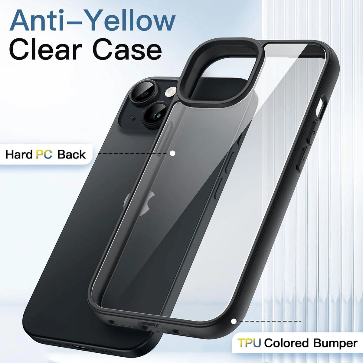 Colour Back Transparent Shockproof Phone Case