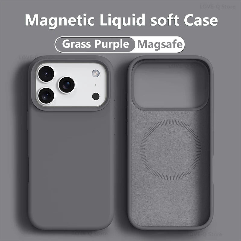 MagSafe Phone Case Soft Liquid Silicone Cover