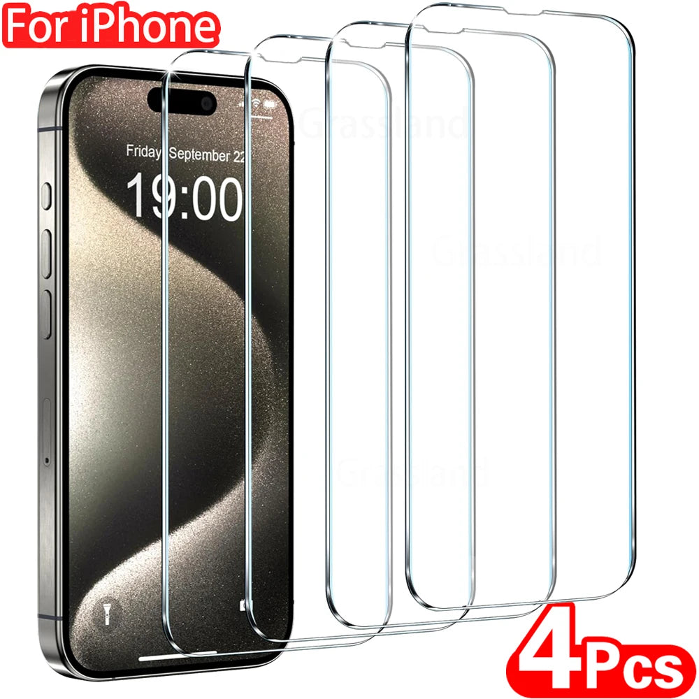 iPhone Tempered Glass Screen Protector 4-Pack