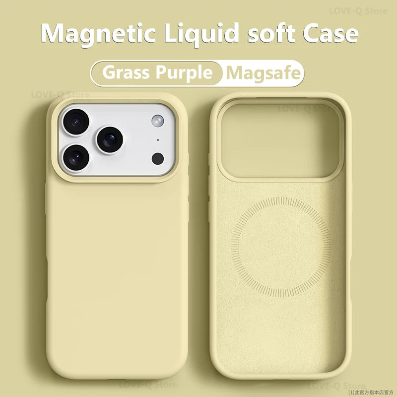 MagSafe Phone Case Soft Liquid Silicone Cover