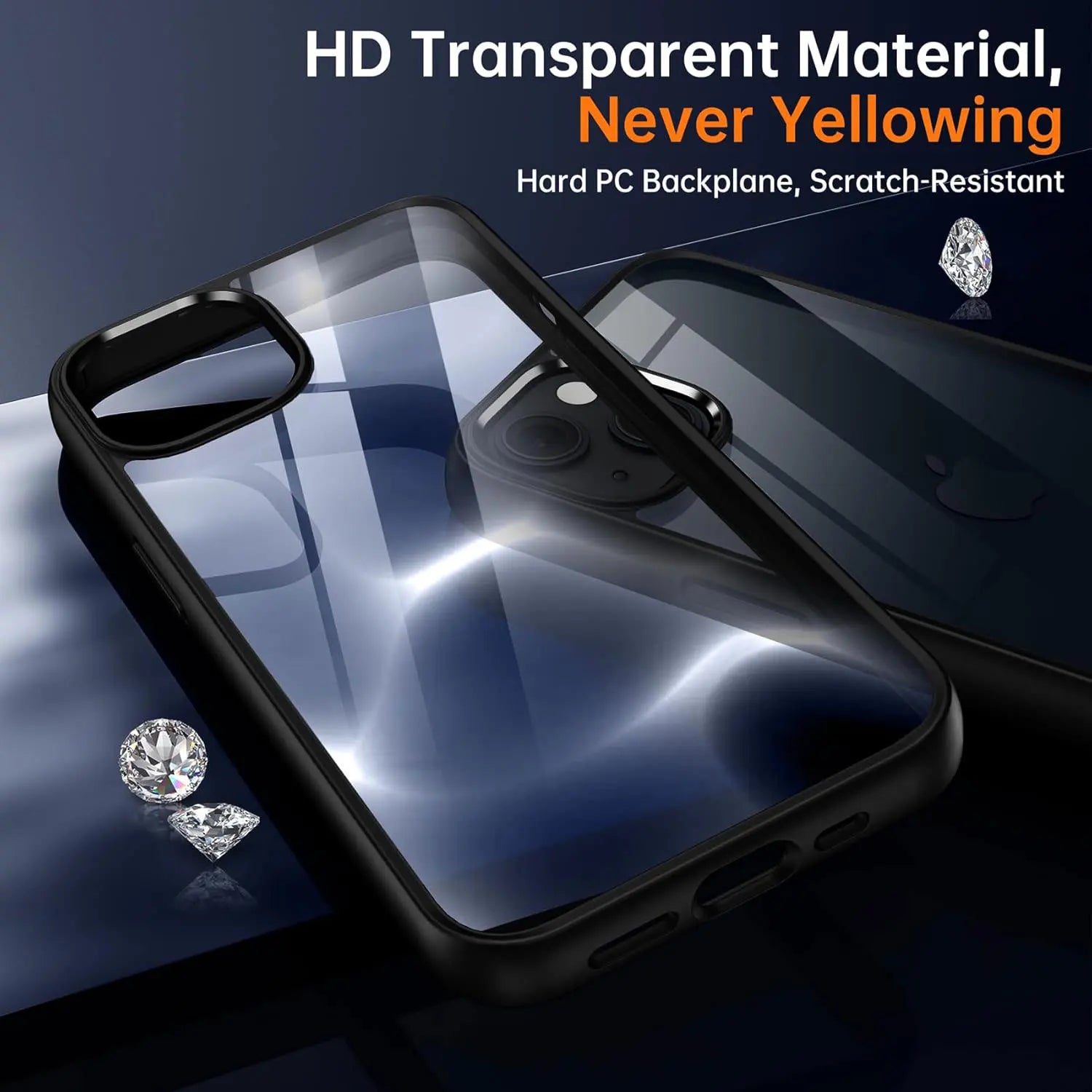 Colour Back Transparent Shockproof Phone Case