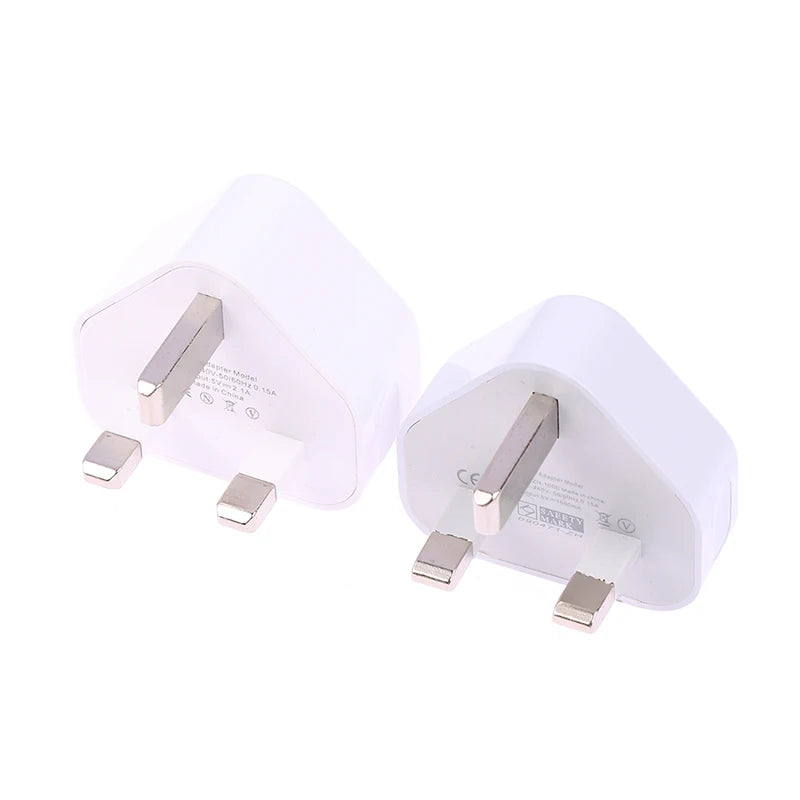 UK 3-Pin Dual USB Wall Charger Adapter