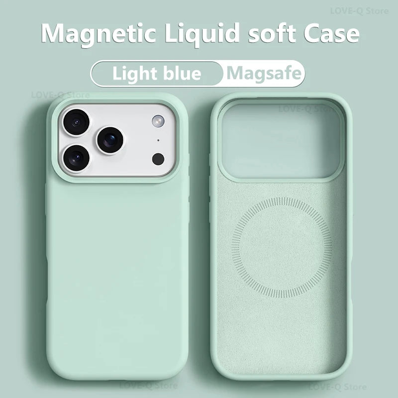 MagSafe Phone Case Soft Liquid Silicone Cover