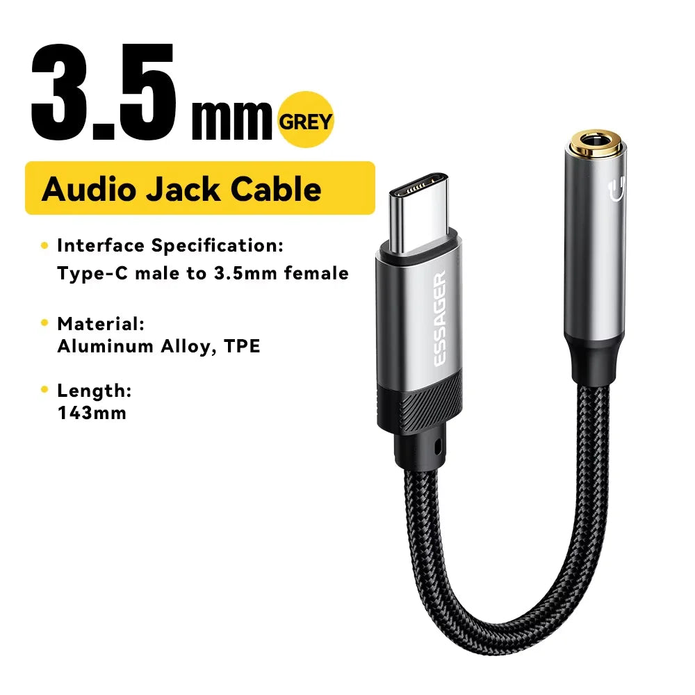 Essager USB-C to 3.5mm Audio Adapter