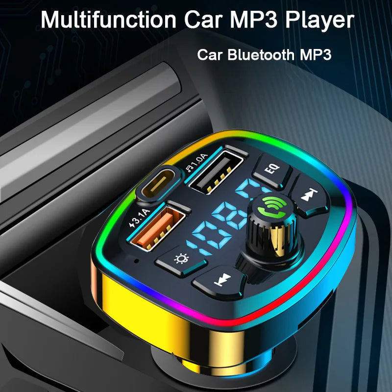 Bluetooth 5.0 FM Transmitter Car Adapter with Dual USB Charger