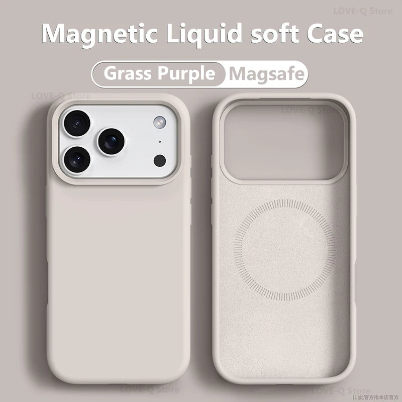 MagSafe Phone Case Soft Liquid Silicone Cover