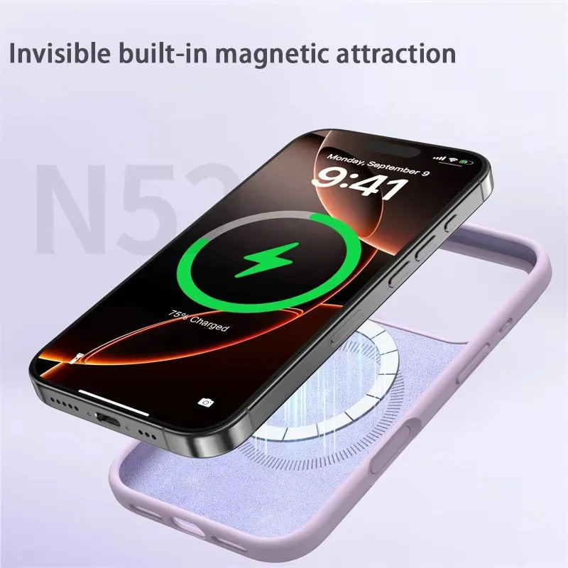 MagSafe Phone Case Soft Liquid Silicone Cover