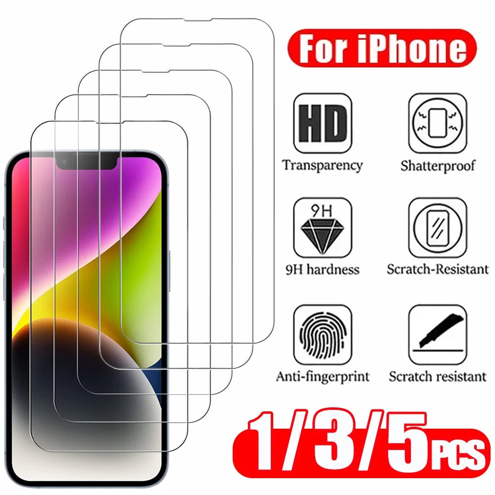 HD Tempered Glass Screen Protector for iPhone 11–18 Pro Max (1–5 Pack)