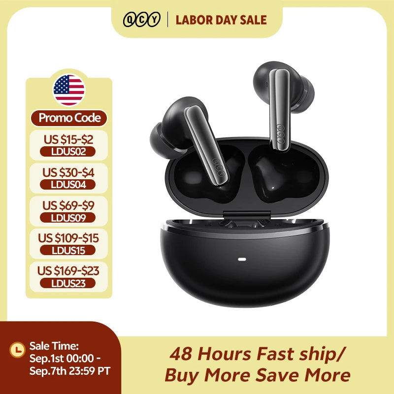 QCY MeloBuds N70 ANC Earbuds – Bluetooth 6.0, LDAC, 50H, IPX5