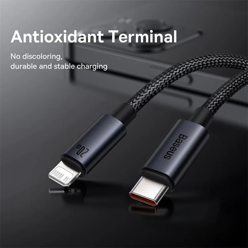 Baseus USB-C to Lightning Cable – 20W PD Fast Charging (iPhone 8–13)