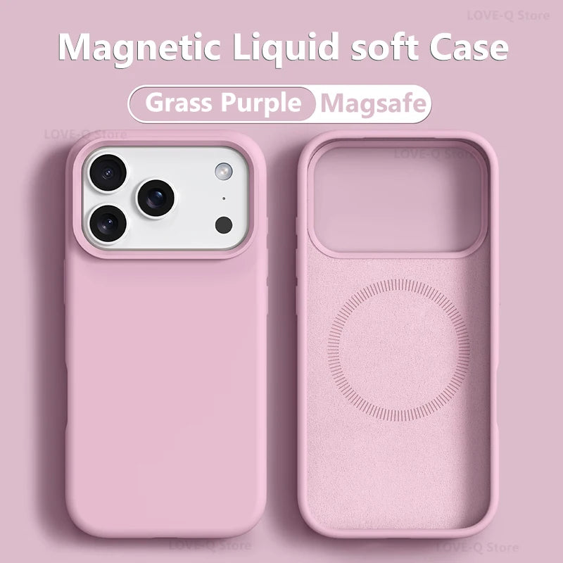 MagSafe Phone Case Soft Liquid Silicone Cover