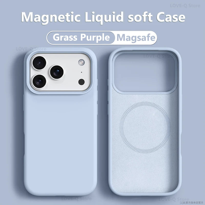 MagSafe Phone Case Soft Liquid Silicone Cover