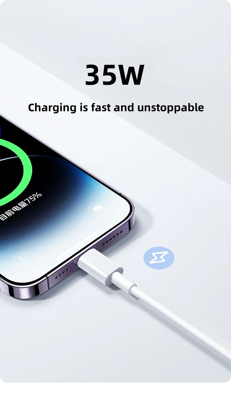 35W USB-C Fast Charger & Cable for iPhone